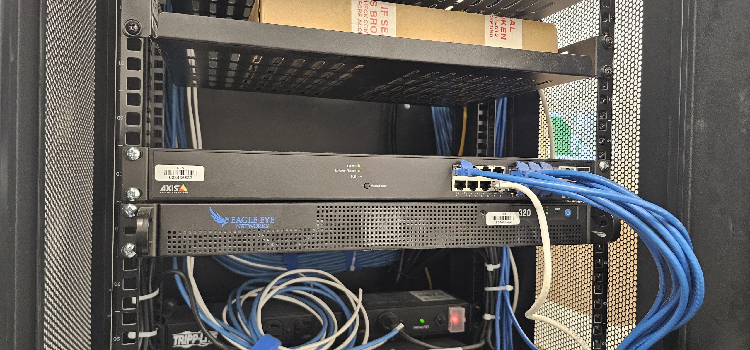 Network rack with organized data cabling